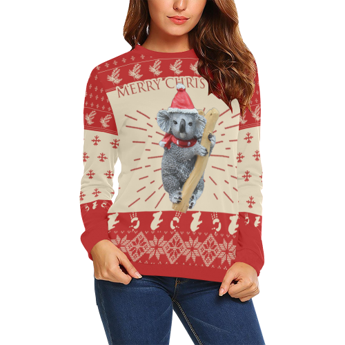 Australia Christmas Sweatshirt - Koala Santa Hat Symbol Patterns Merry Christmas