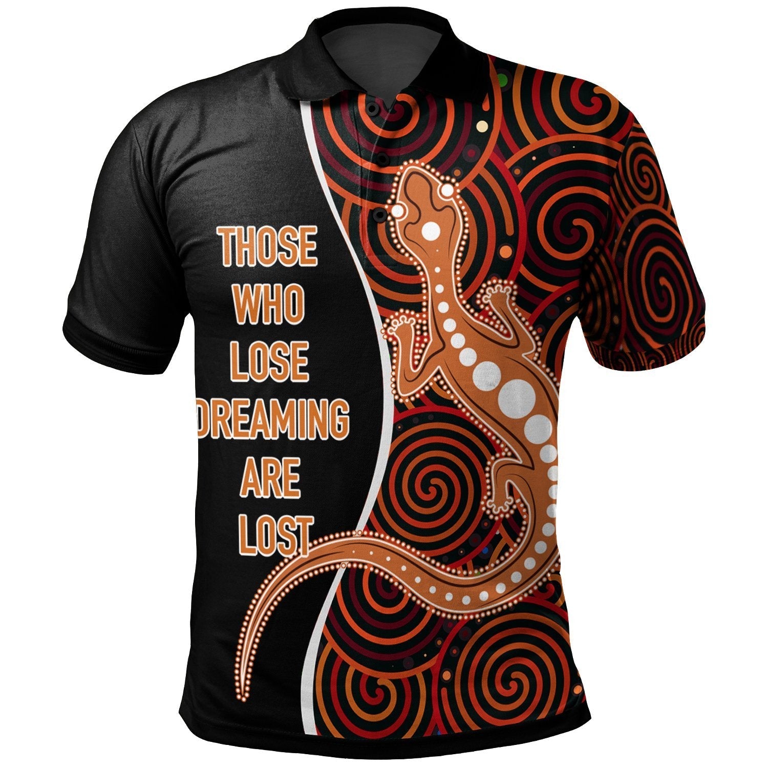 Aboriginal Polo - Personalised Indigenous Lizard Dreaming Polo Shirt