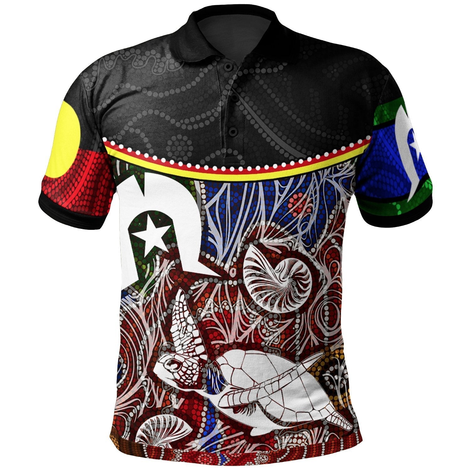 Naidoc Polo - Aboriginal Dot In Naidoc Week Style Polo Shirt