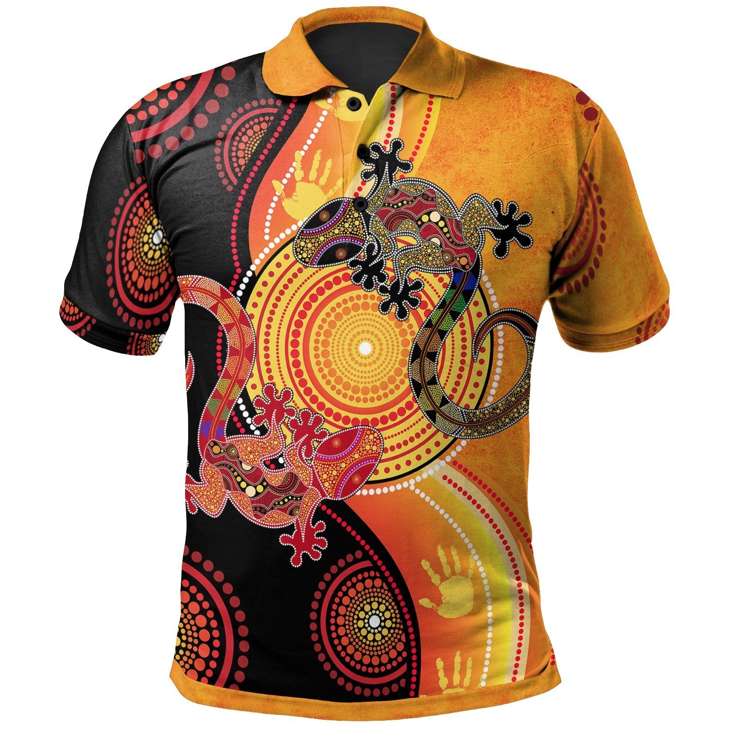 Aboriginal Polo - Couple Aboriginal Lizards Polo Shirt
