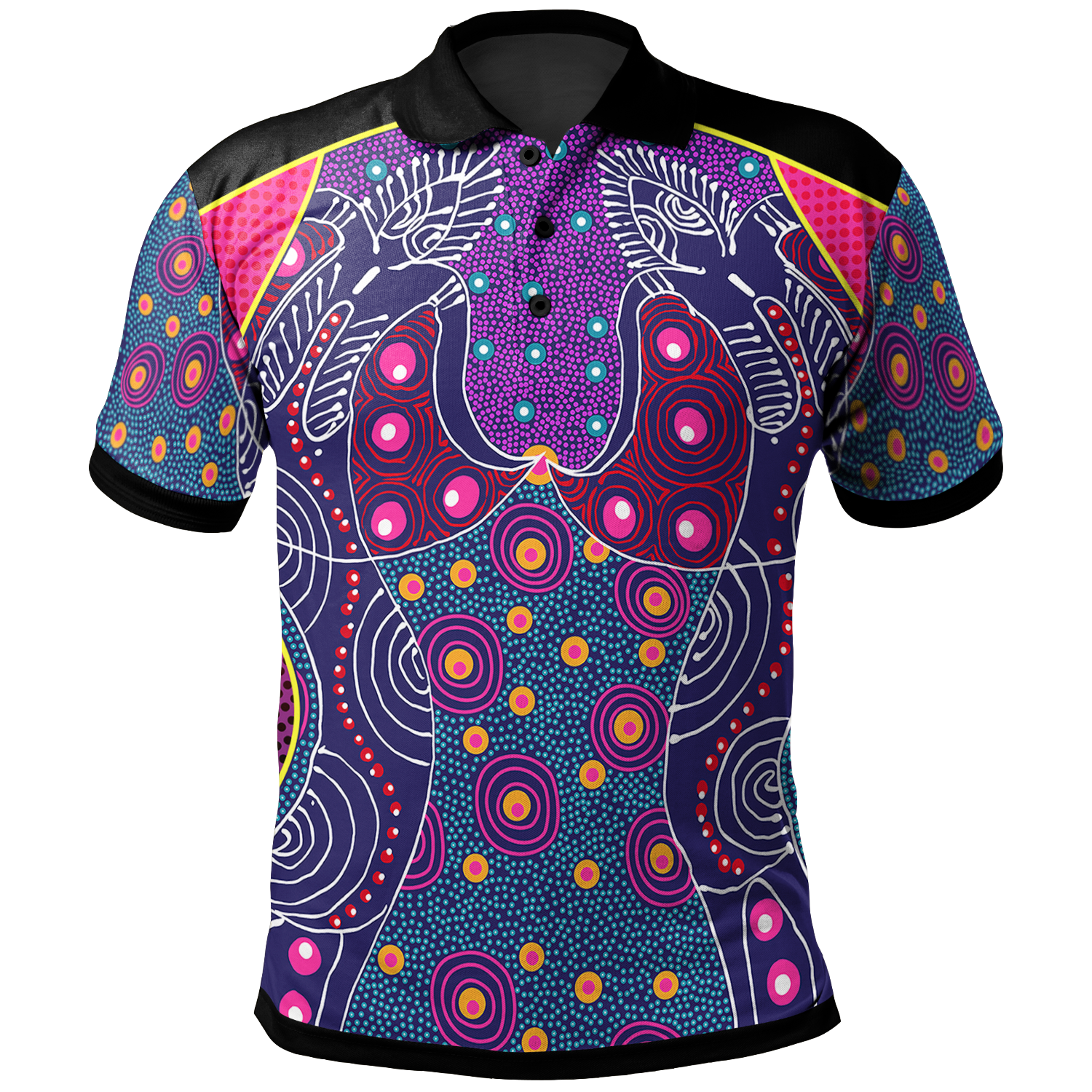 Aboriginal Polo - Aboriginal Sublimation Dot Pattern Style (Violet) Polo Shirt