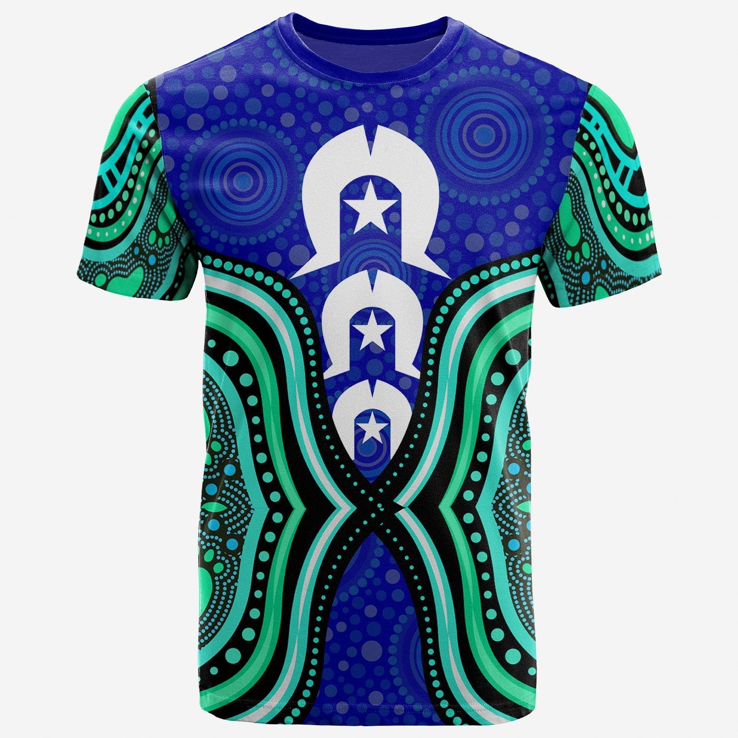 Torres Strait Aboriginal TShirt - Torres Strait Symbol And Aboriginal Patterns