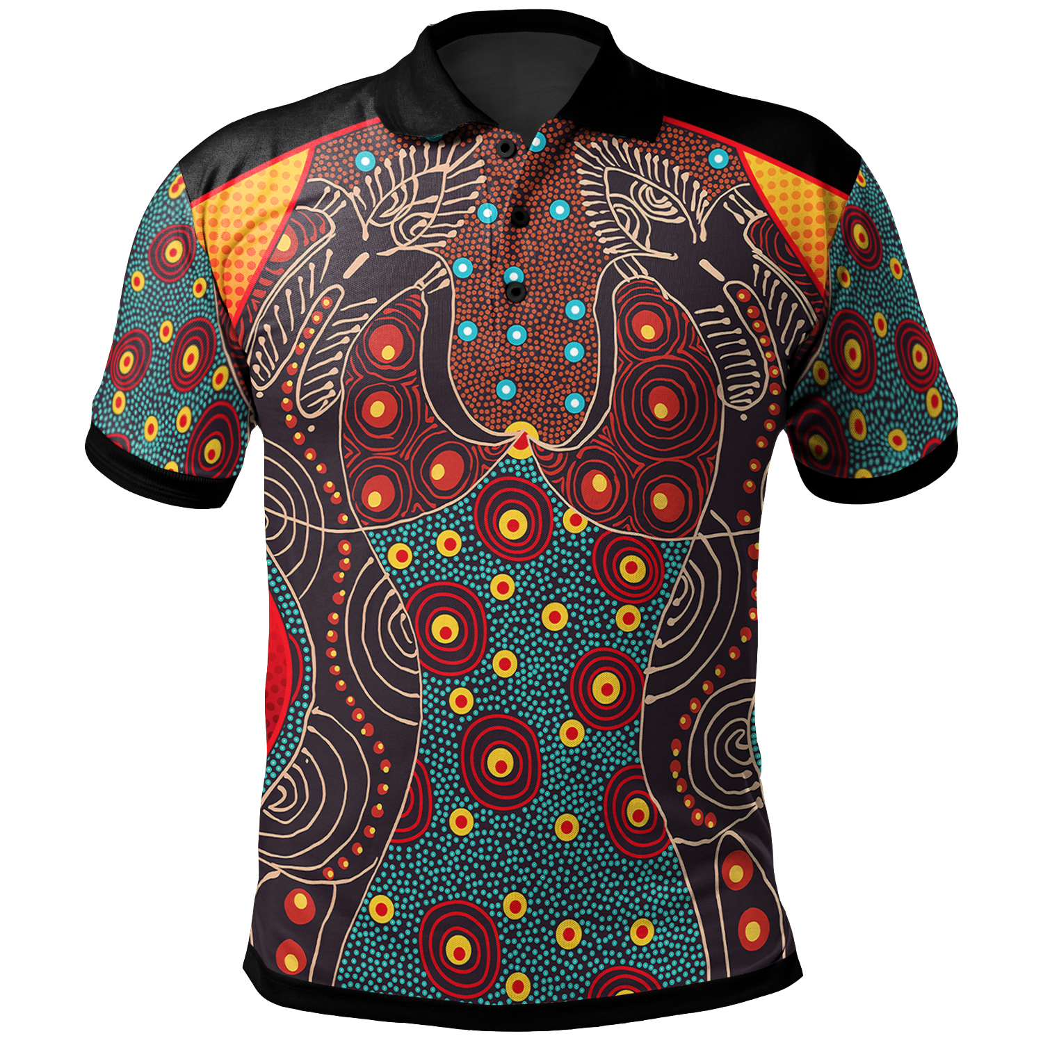 Aboriginal Polo - Aboriginal Sublimation Dot Pattern Style (Red) Polo Shirt