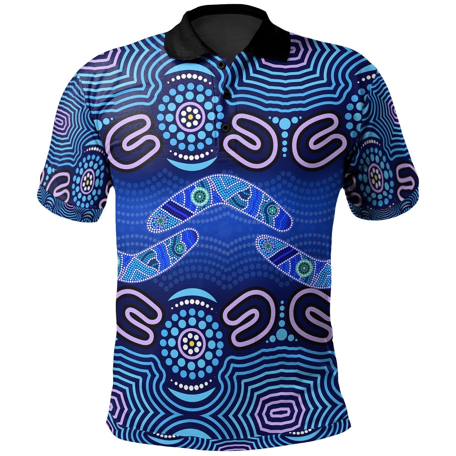 Aboriginal Polo - Boomerangs And Dot Painting Art Ver02 Polo Shirt