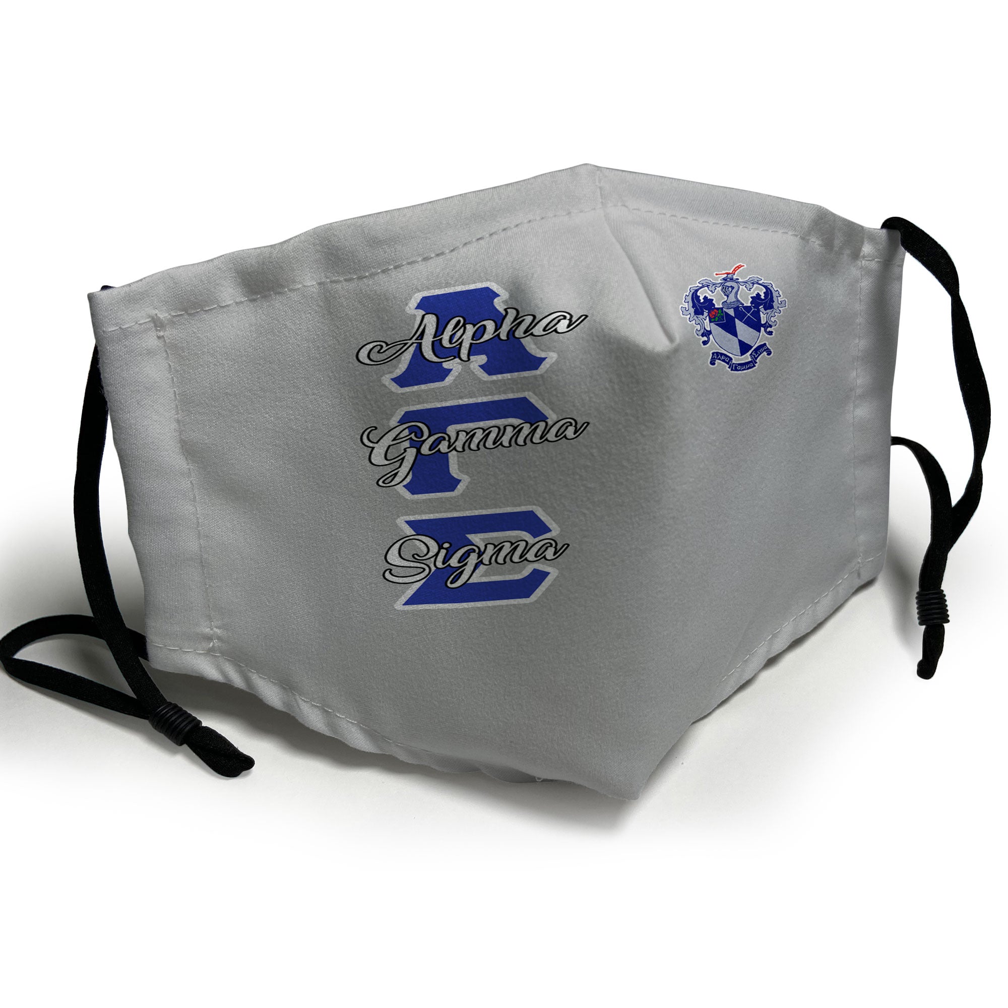 Fraternity Face Mask - Alpha Gamma Sigma Face Mask Original Silver Sty ...