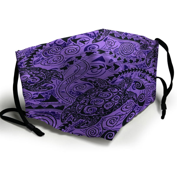 Hawaii Polynesian Turtle Face Mask Purple Style