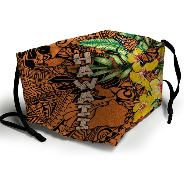 Hawaii Face Mask Kamehameha Butterfly Tropical Style