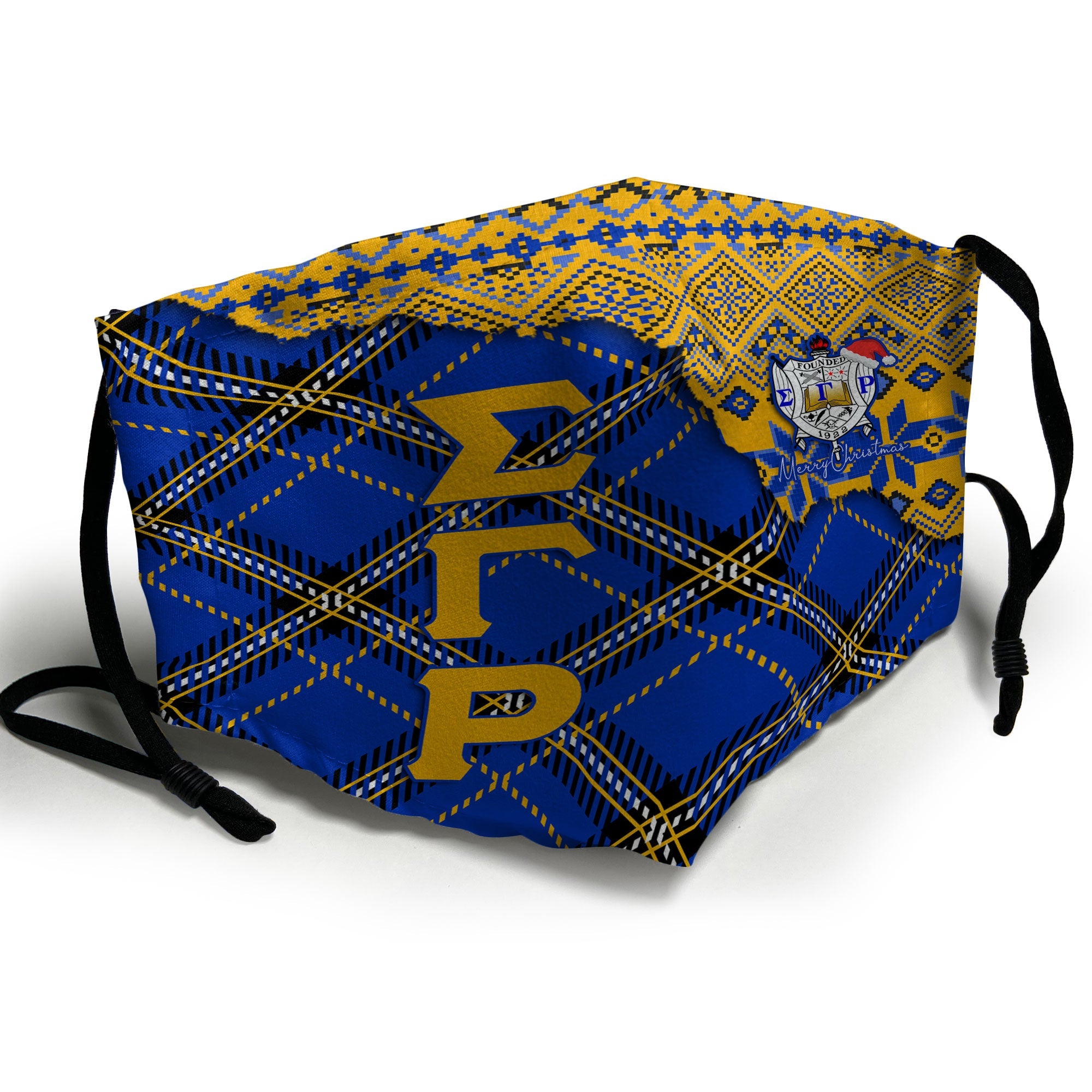 Sorority Face Mask - Christmas Sigma Gamma Rho Girl Face Mask Plaid Background Style