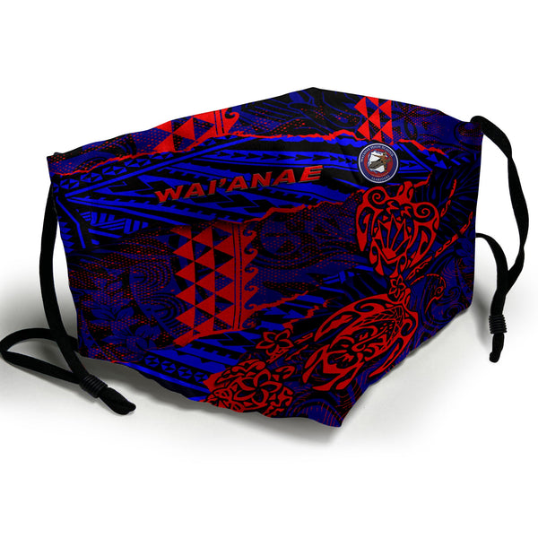 Hawaii Waianae High School Face Mask Polynesian Turtle Style