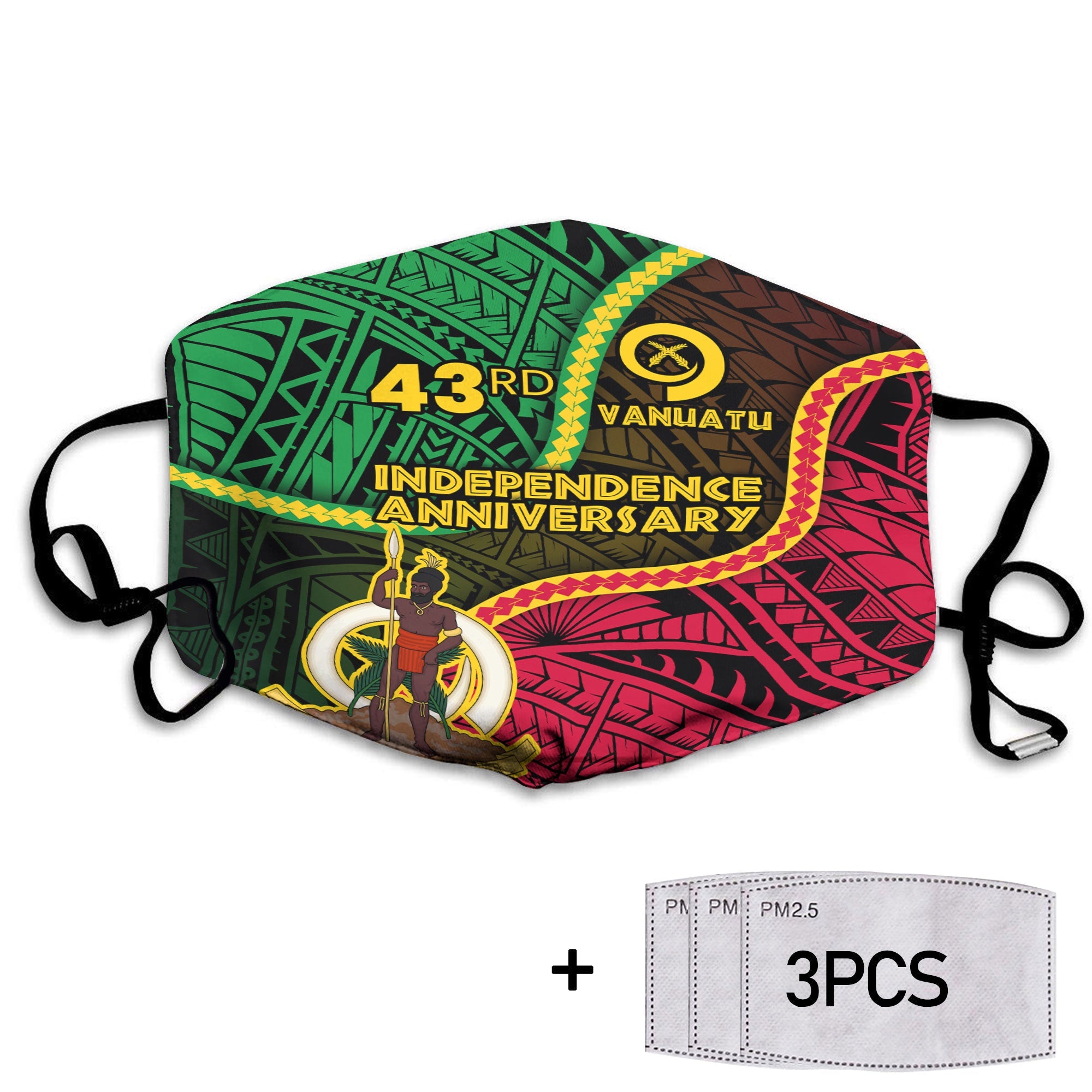 Vanuatu Face Mask Independence Day 43rd Anniversary Style