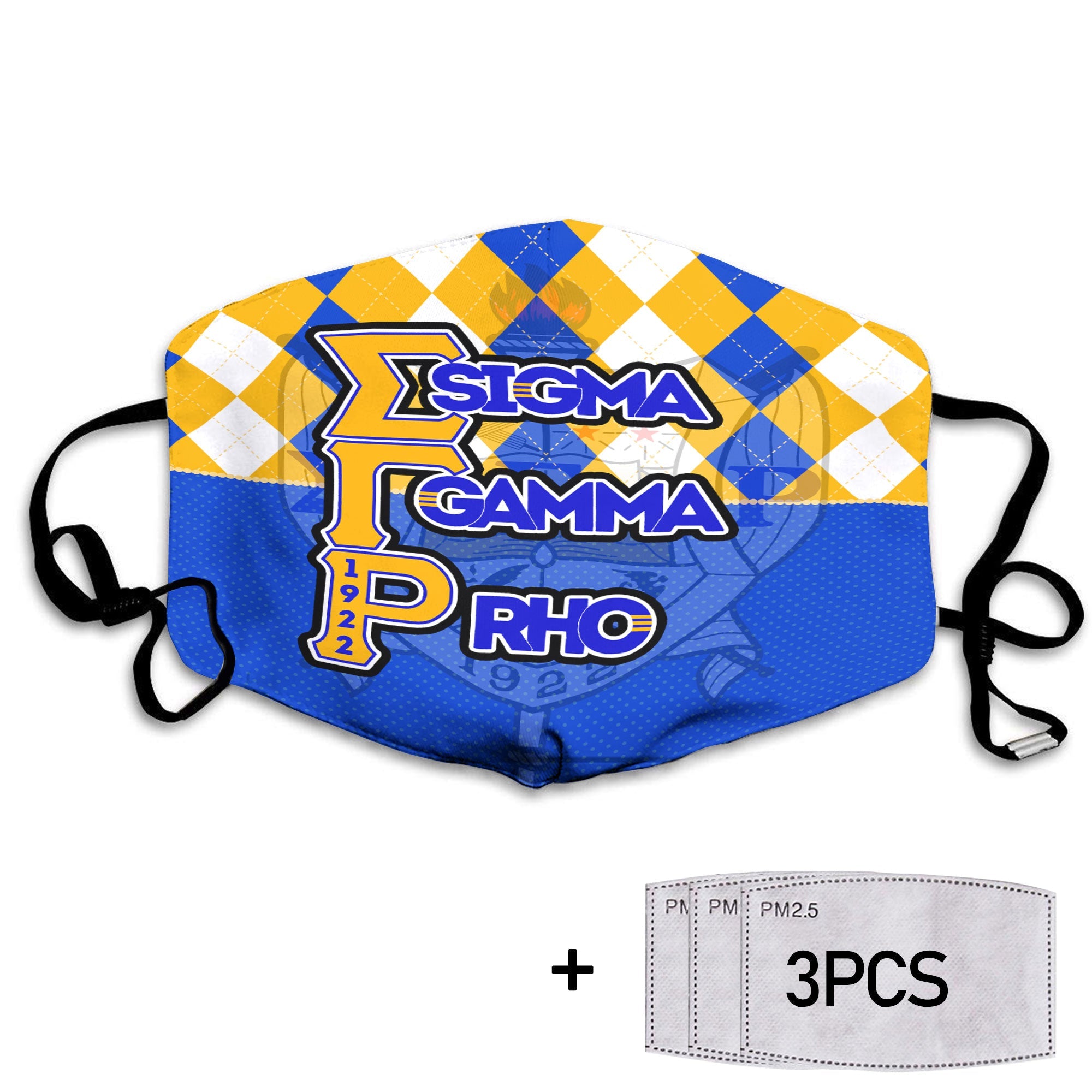 Sorority Face Mask - Christmas Sigma Gamma Rho Girl Face Mask Rhombus Pattern Style