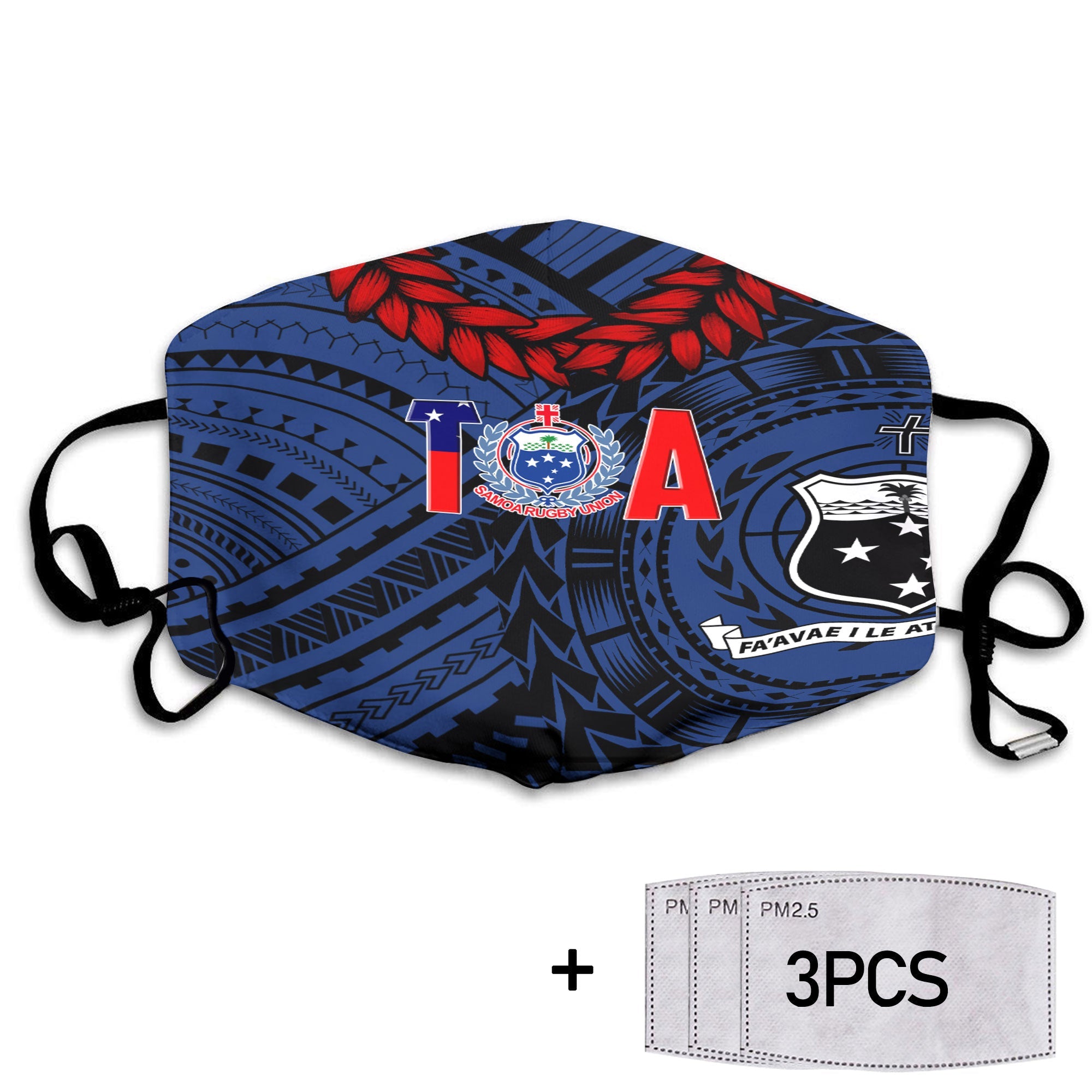 Samoa TOA Rugby Face Mask Ulafala Style