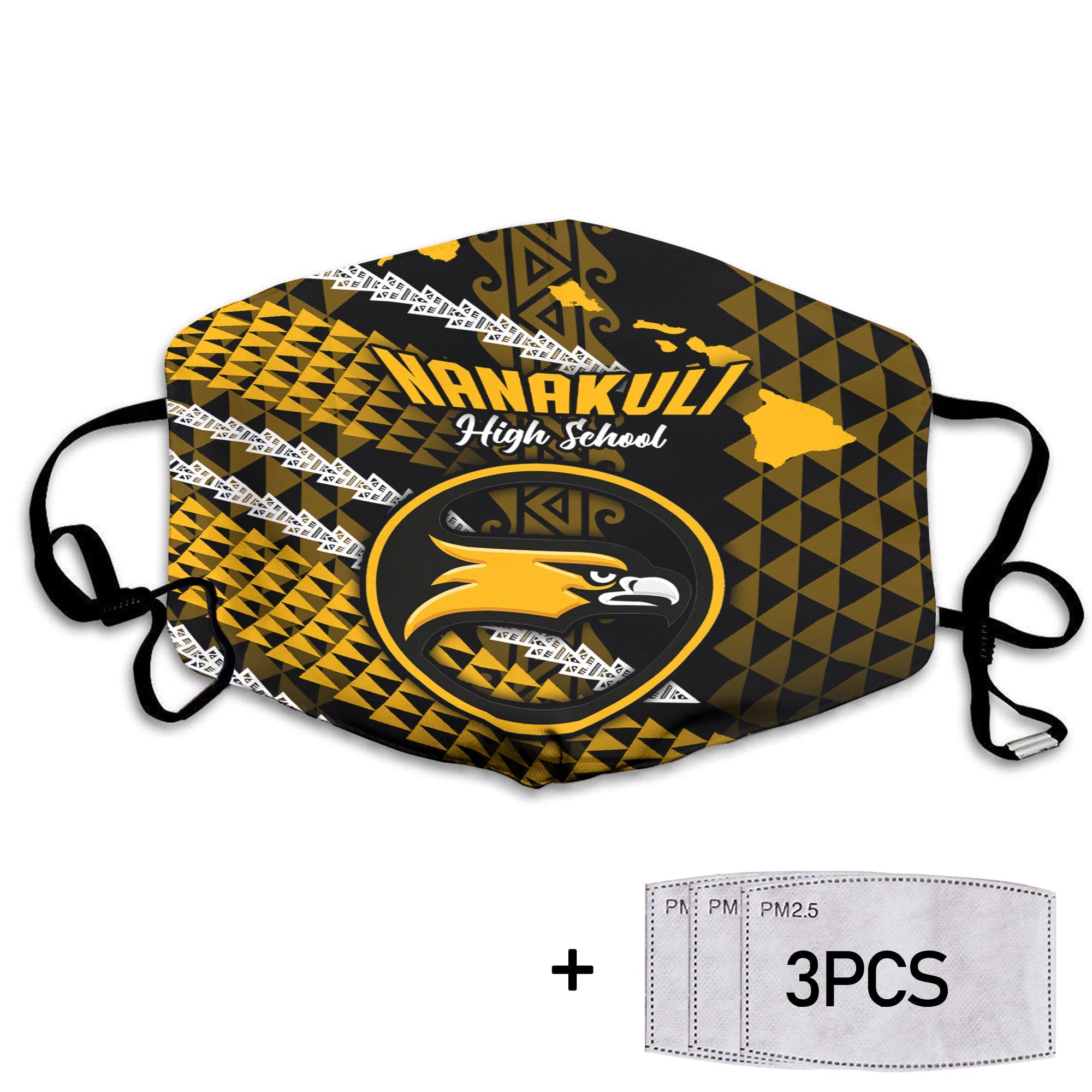 Hawaii Nanakuli High School Face Mask Map Style