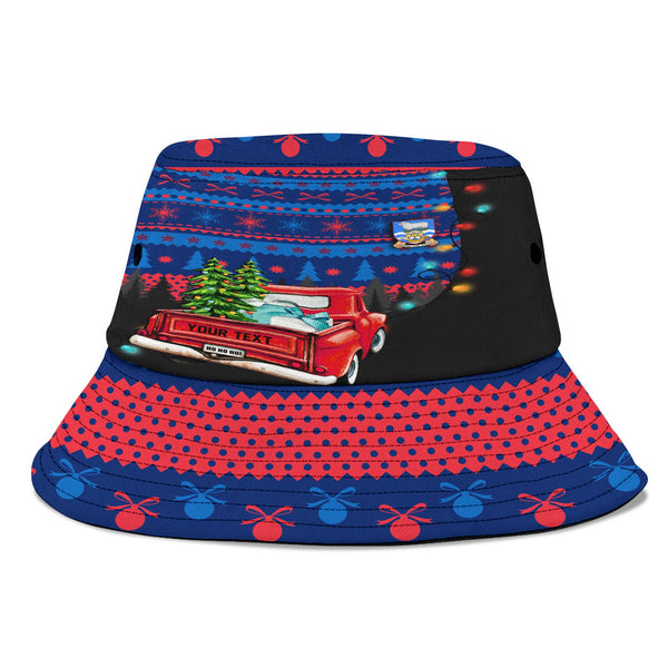 Falkland Islands Bucket Hat Coat Of Arms Christmas Style