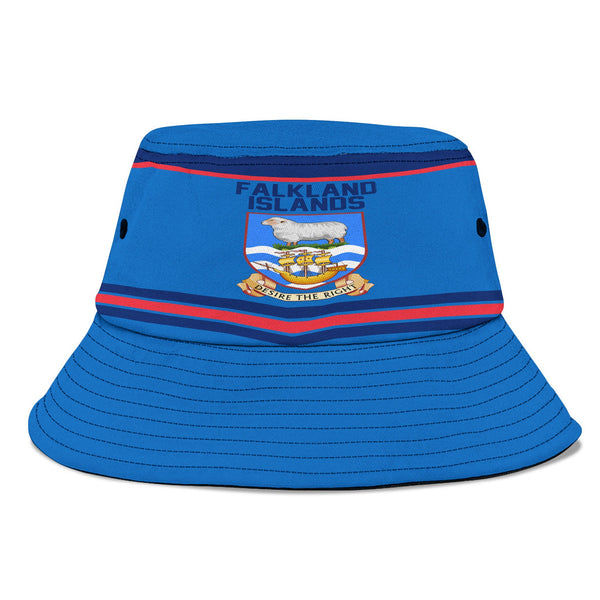 Falkland Islands Bucket Hat Flag & Coat Of Arms Hockey Style