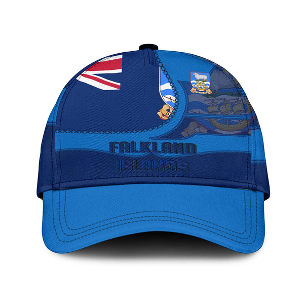 Falkland Islands Classic Cap Flag & Coat Of Arms Leather Style