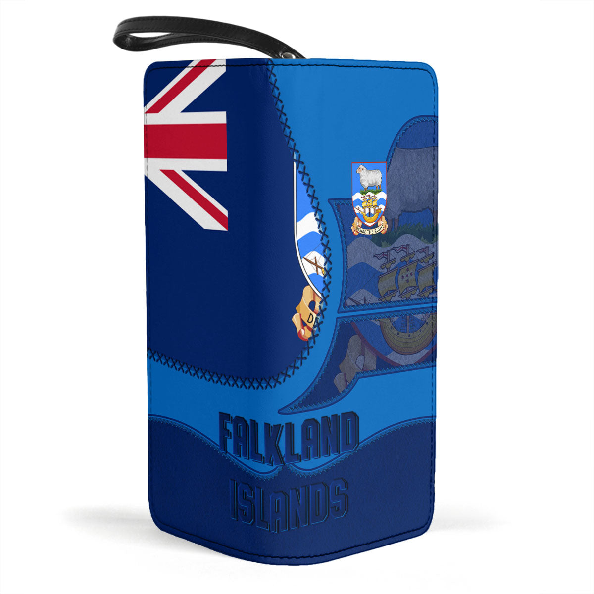 Falkland Islands Clutch Purse Flag & Coat Of Arms Leather Style