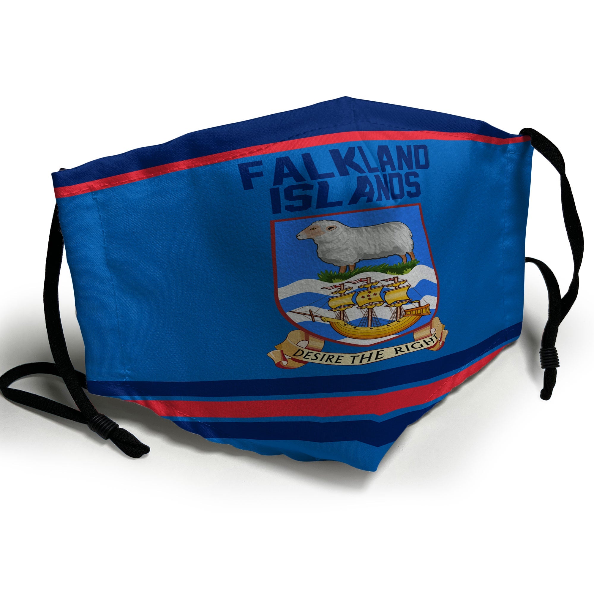 Falkland Islands Face Mask Flag & Coat Of Arms Hockey Style