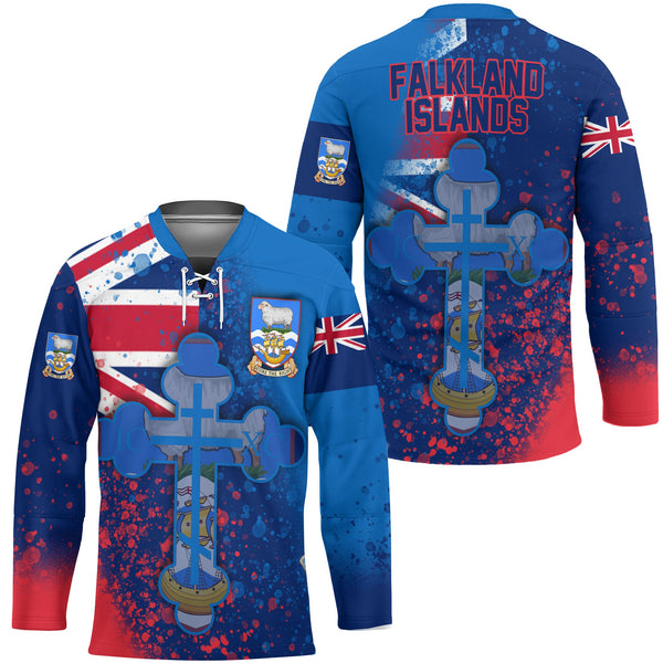 Falkland Islands Hockey Jersey Flag & Coat Of Arms Orthodox Style