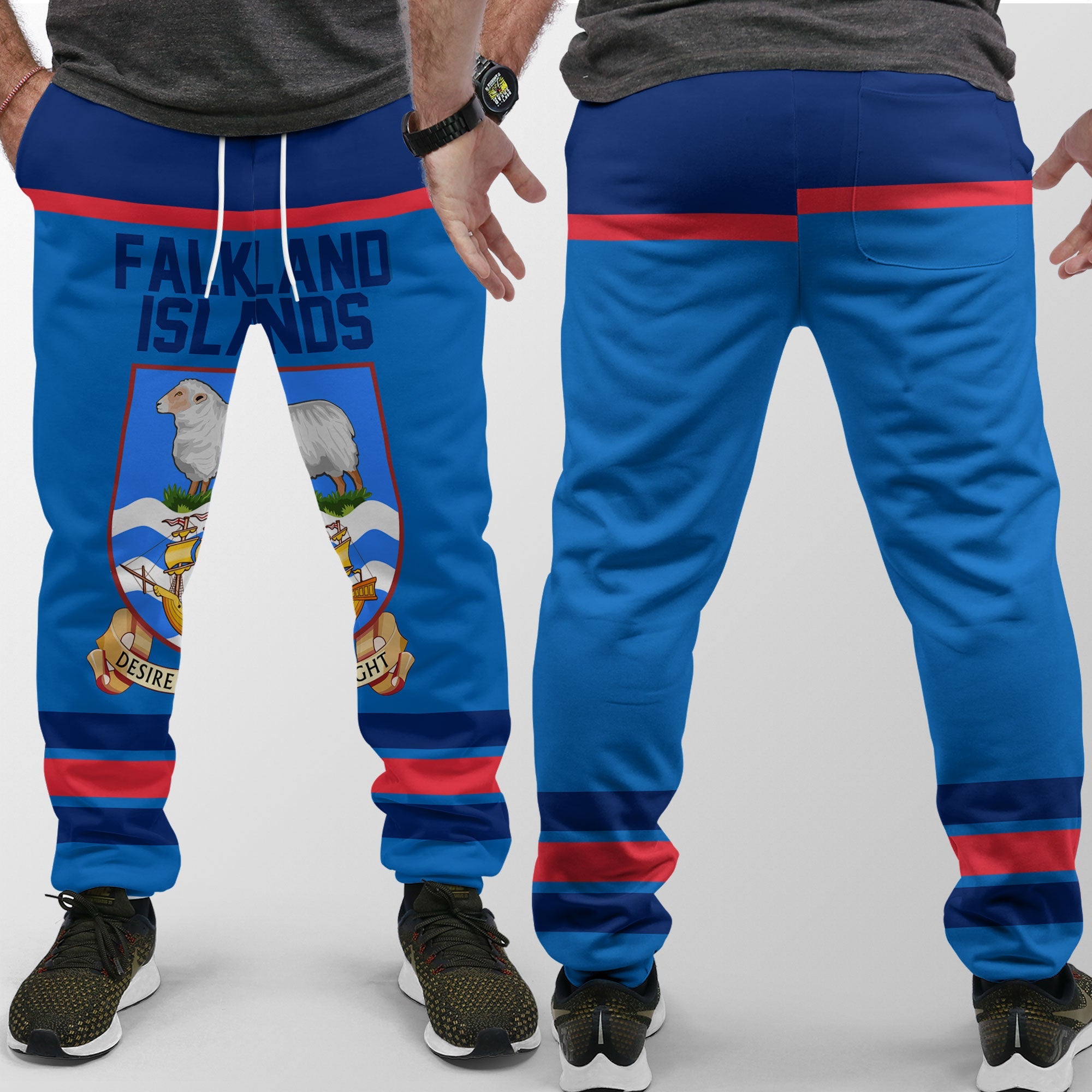 Falkland Islands Jogger Pant Flag & Coat Of Arms Hockey Style