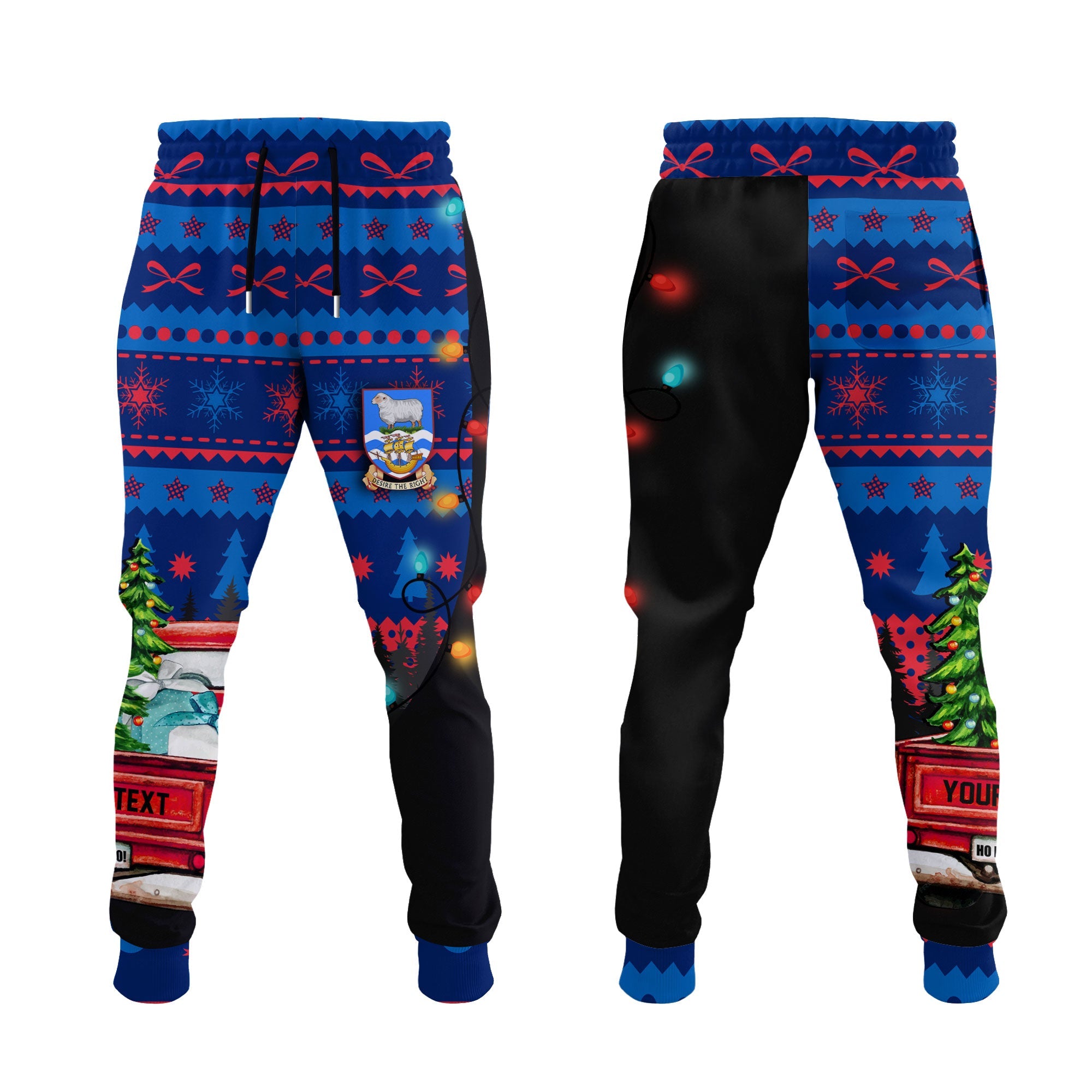 Falkland Islands Jogger Pant Coat Of Arms Christmas Style