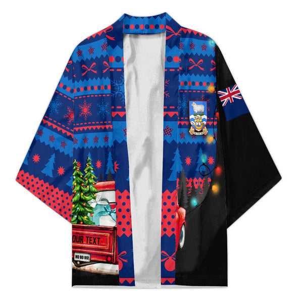 Falkland Islands Kimono Coat Of Arms Christmas Style