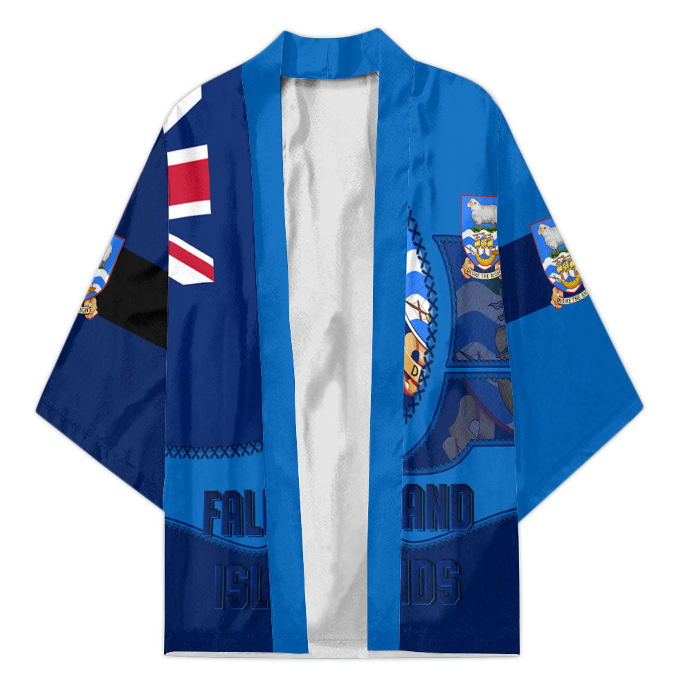 Falkland Islands Kimono Flag & Coat Of Arms Leather Style