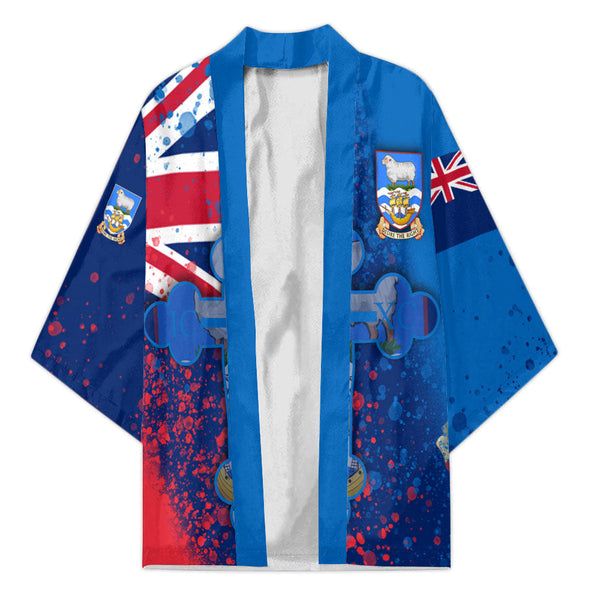 Falkland Islands Kimono Flag & Coat Of Arms Orthodox Style