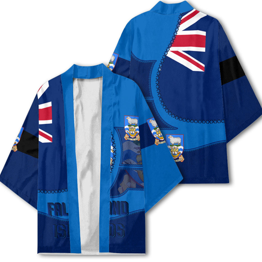 Falkland Islands Kimono Flag & Coat Of Arms Leather Style