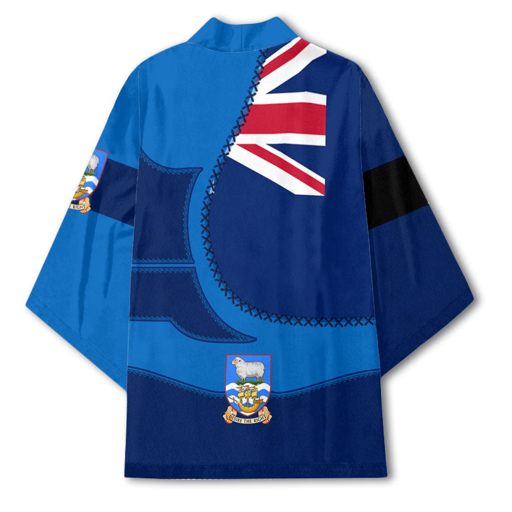 Falkland Islands Kimono Flag & Coat Of Arms Leather Style