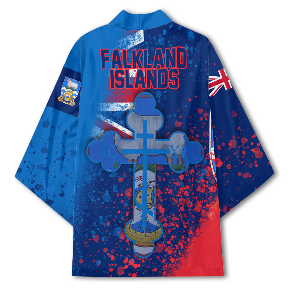 Falkland Islands Kimono Flag & Coat Of Arms Orthodox Style