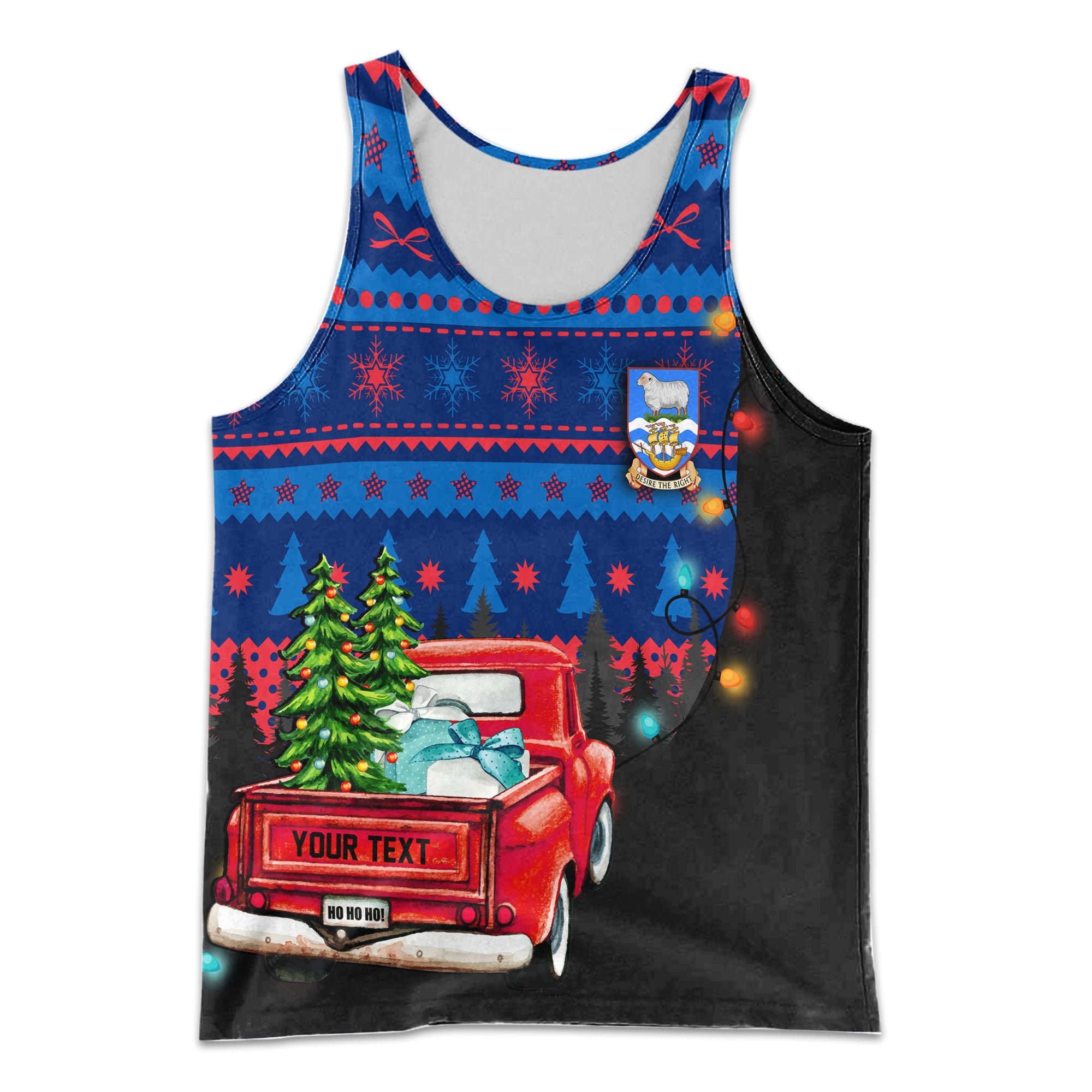 Falkland Islands Men Tank Top Coat Of Arms Christmas Style