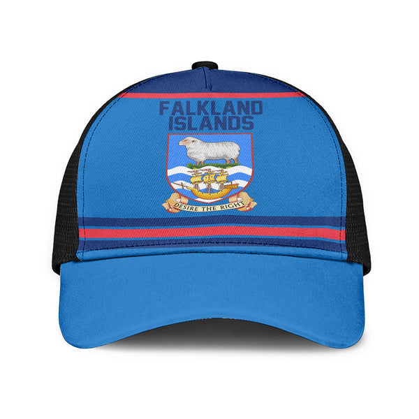 Falkland Islands Mesh Back Cap Flag & Coat Of Arms Hockey Style