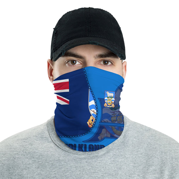 Falkland Islands Neck Gaiter Flag & Coat Of Arms Leather Style