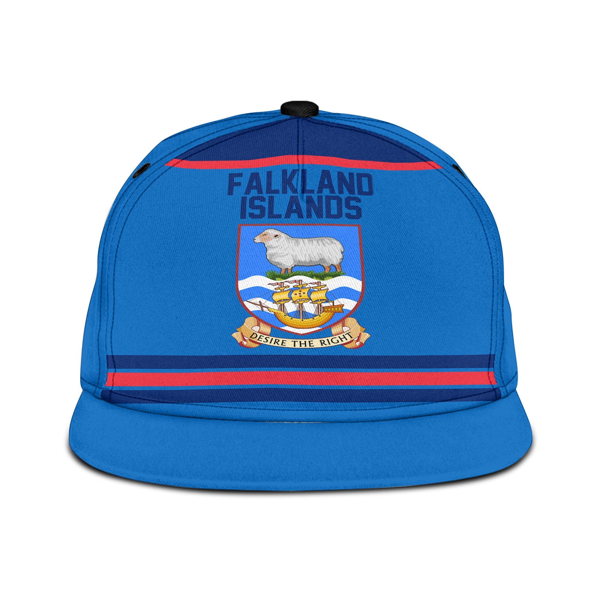 Falkland Islands Snapback Hat Flag & Coat Of Arms Hockey Style