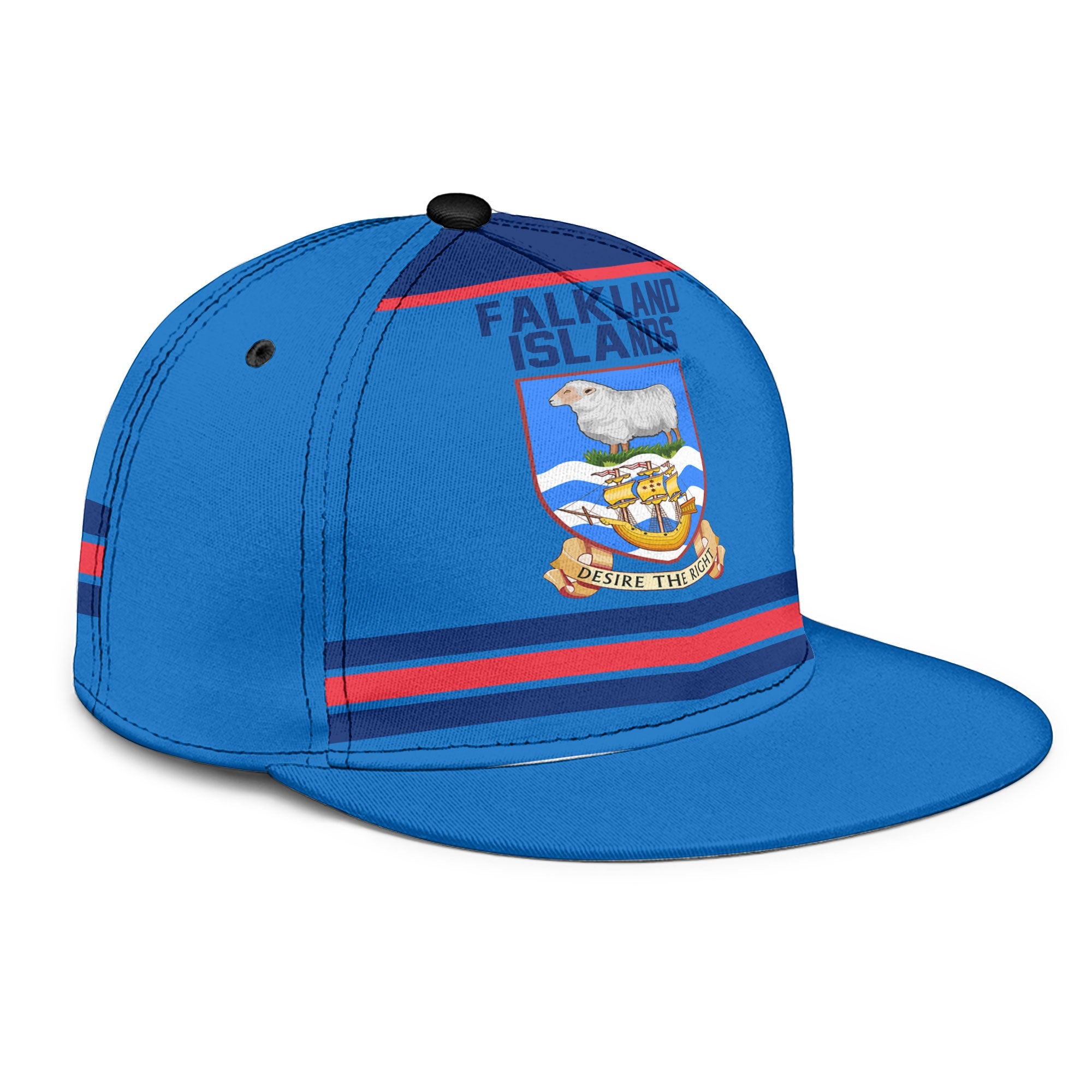 Falkland Islands Snapback Hat Flag & Coat Of Arms Hockey Style