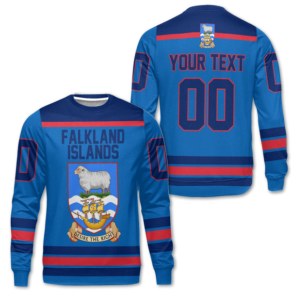 Falkland Islands Sweatshirt Flag & Coat Of Arms Hockey Style