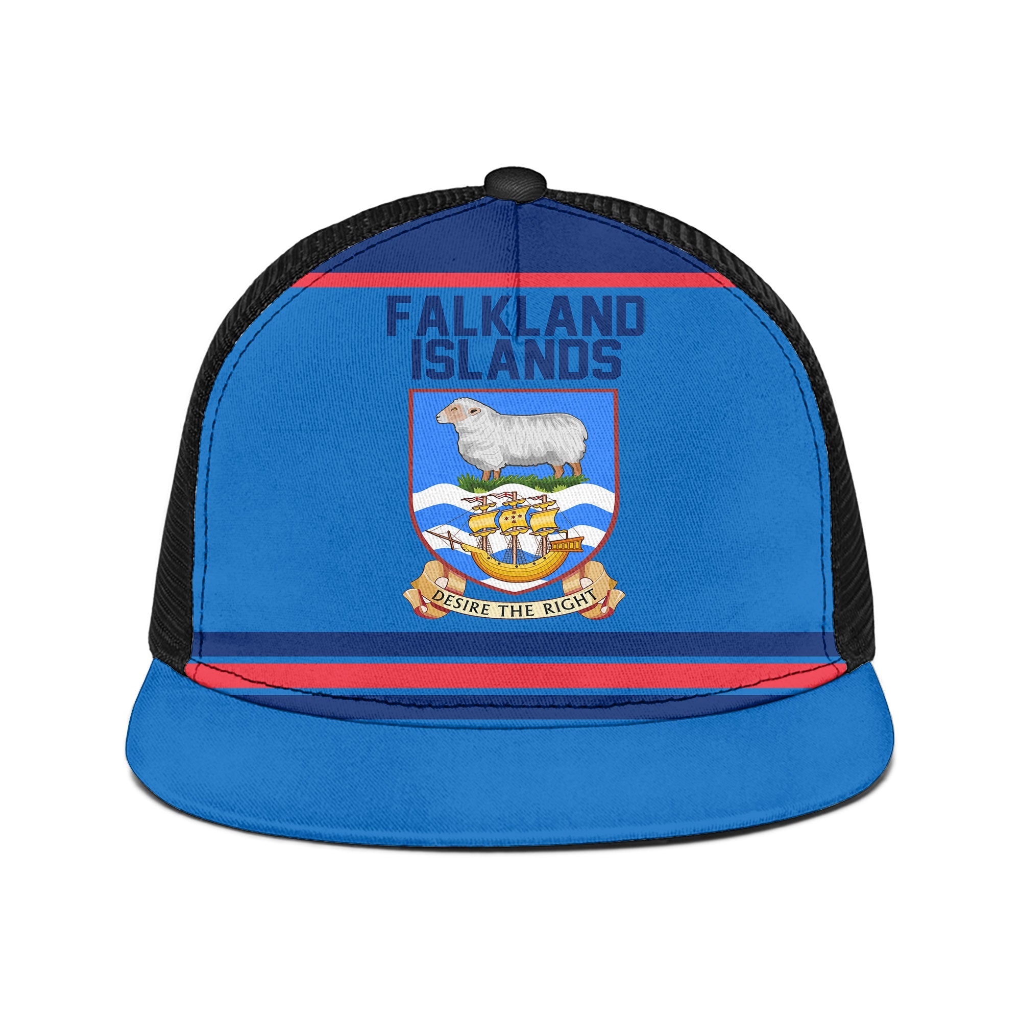 Falkland Islands Trucker Hat Flag & Coat Of Arms Hockey Style