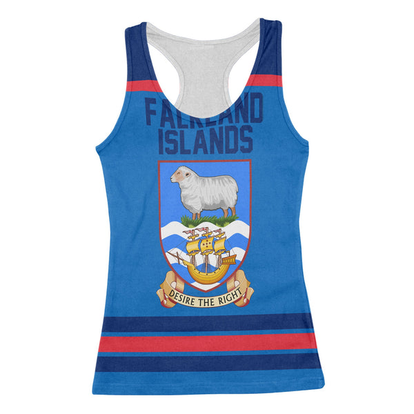 Falkland Islands Women Tank Top Flag & Coat Of Arms Hockey Style