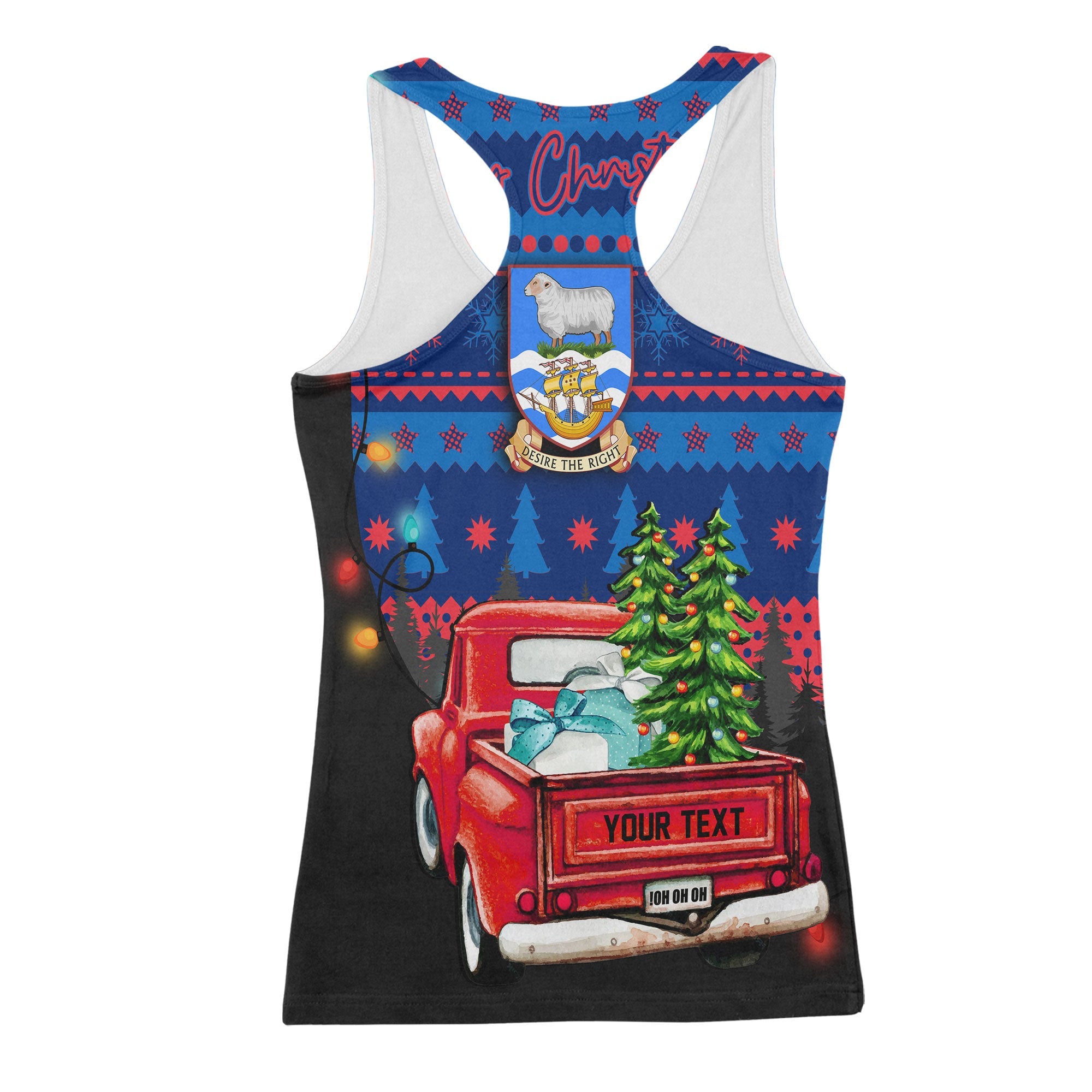 Falkland Islands Women Tank Top Coat Of Arms Christmas Style