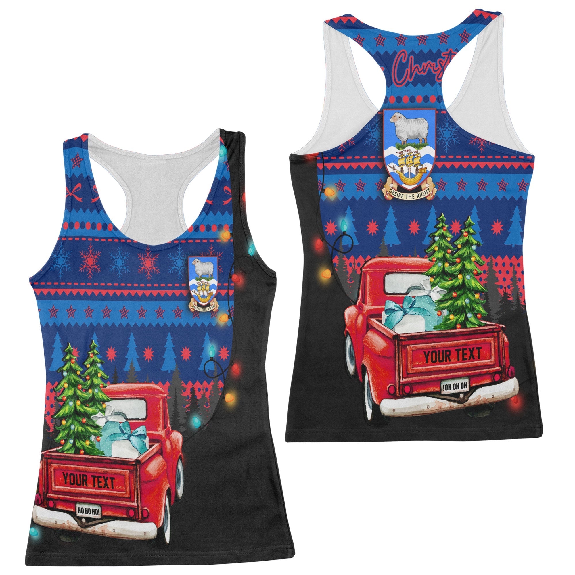 Falkland Islands Women Tank Top Coat Of Arms Christmas Style