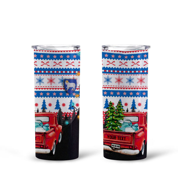 Faroe Islands Tall Glitter Tumbler Coat Of Arms Christmas Style