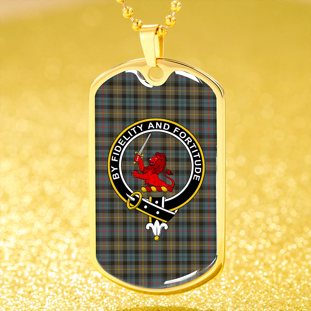Farquharson Weathered Clan Badge Classic Tartan Dog Tag Necklace