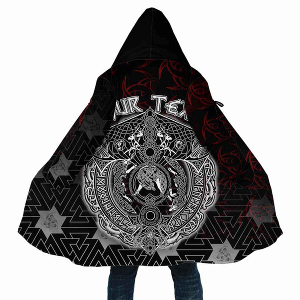 Custom Viking Hooded Coat Fenrir Wolf Tattoo Style Special Style