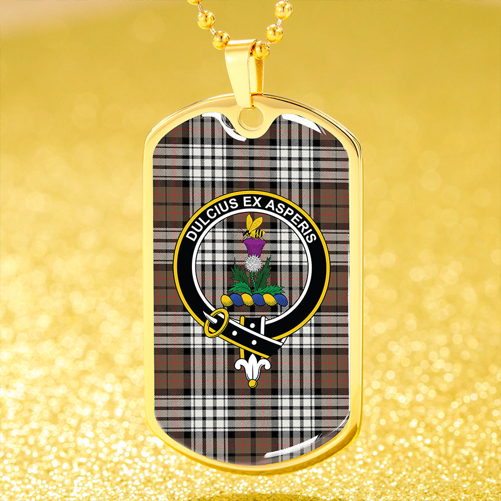 Ferguson Dress #2 Weathered Clan Badge Classic Tartan Dog Tag Necklace