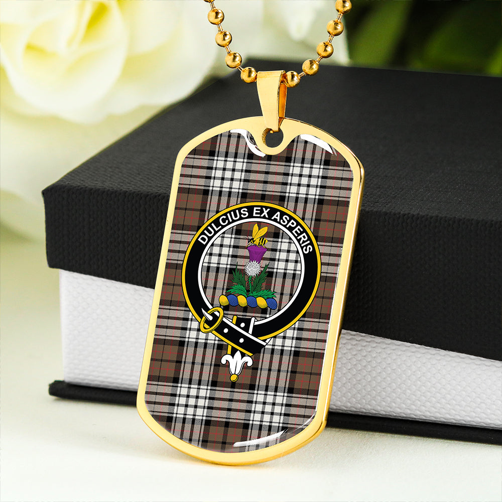 Ferguson Dress #2 Weathered Clan Badge Classic Tartan Dog Tag Necklace
