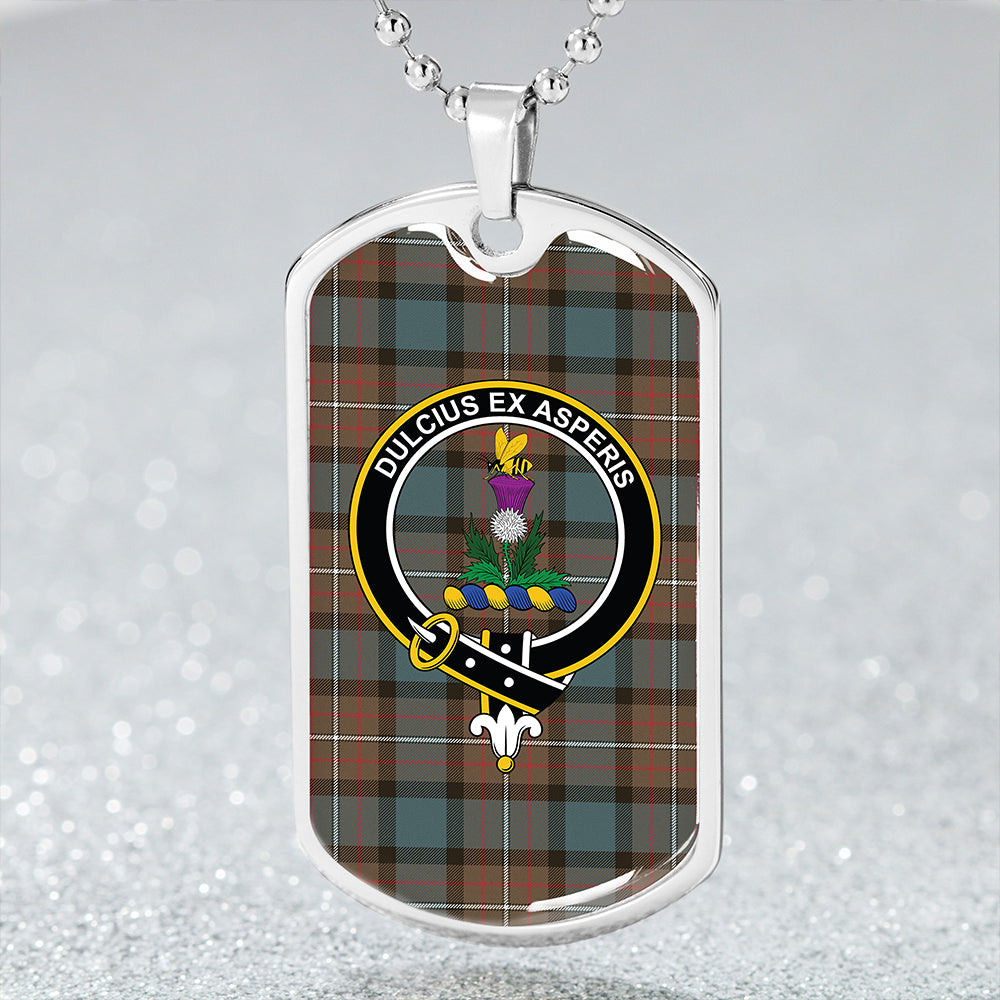 Ferguson Weathered Clan Badge Classic Tartan Dog Tag Necklace