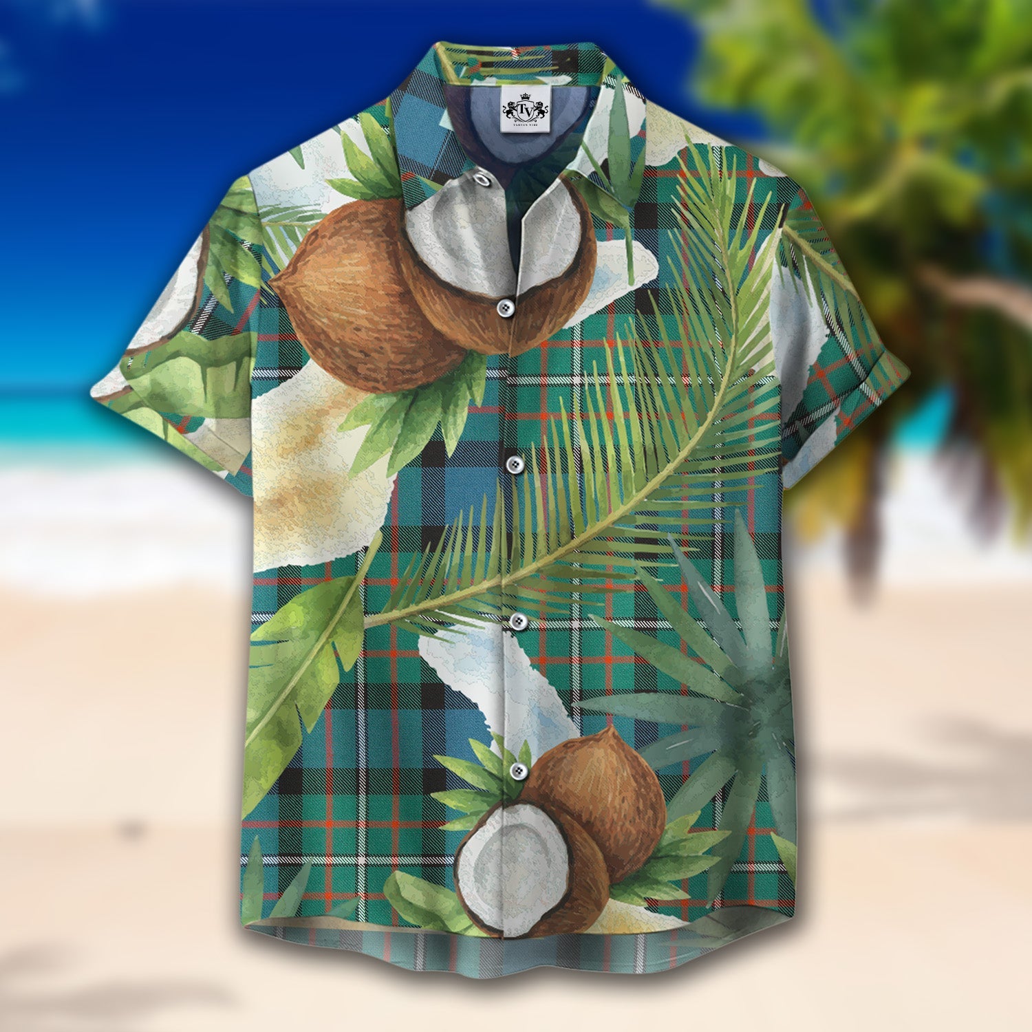 Scottish Tartan Ferguson Ancient Clan Hawaiian Shirt Hibiscus - Tropical Garden Style