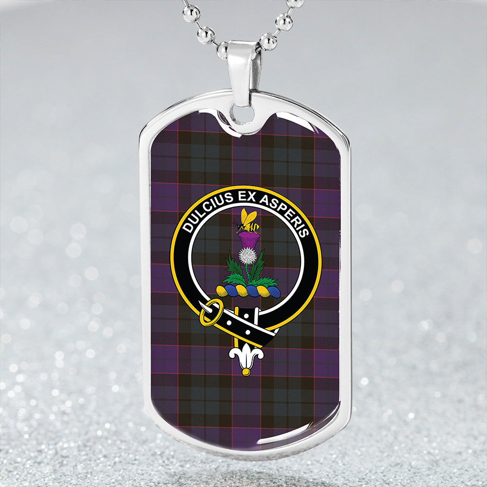 Ferguson of Balquhidder Weathered Clan Badge Classic Tartan Dog Tag Necklace