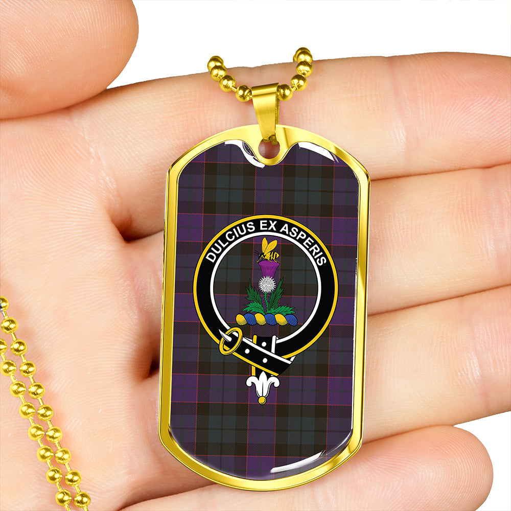 Ferguson of Balquhidder Weathered Clan Badge Classic Tartan Dog Tag Necklace